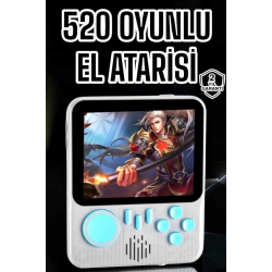 Mey İthalat® Mini Atari El Atarisi 3.5 inç Ekran Çift Konsol 666 Adet Retro Oyun Gameboy El Atarisi
