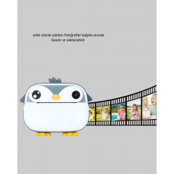 Mey İthalat® Mini Çocuk Kamera Anında Baskı Özellikli HD Video Termal Yazıcılı