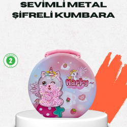 Mey İthalat® Mini Çocuk Para Kasası Güvenli Kilitli Birikim Kutusu