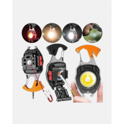 Mey İthalat® Mini LED Anahtarlık Fener – Şişe Açacağı, Tornavida, Düdük ve USB Şarj Özellikli