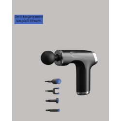 Mey İthalat® Mini Masaj Tabancası 4 Başlık 6 Hız Ayarlı