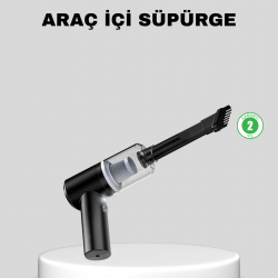 Mey İthalat® Mini Şarjlı Araç Süpürgesi – 120W Güçlü Motor, 5500PA Vakum Emiş, Yıkanabilir Filtre