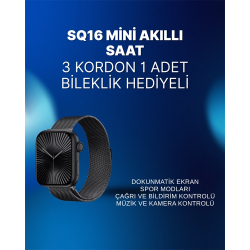 Mey İthalat® Mini Series 10 Akıllı Saat | 3 Kordon + Bileklik Hediyeli, Tüm Telefonlarla Uyumlu
