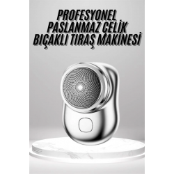 Mey İthalat® Mini Sıfır Sakal Yanak Tıraş Makinesi USB Şarjlı Sıfır Sakal Taşınabilir Korumalı