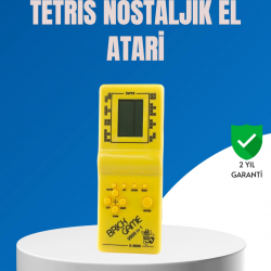 Mey İthalat® Mini Tetris El Aterisi – Taşınabilir Retro Oyun Konsolu, Pil ile Çalışan Klasik Model