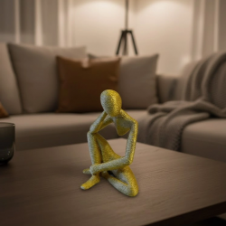 Mey İthalat® Minimal Sarı İnsan Figürü Biblo Ev ve Ofis Dekoru