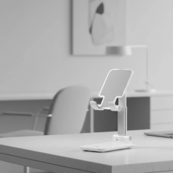 Mey İthalat® Minimal Tasarımlı Masaüstü Telefon Standı Beyaz