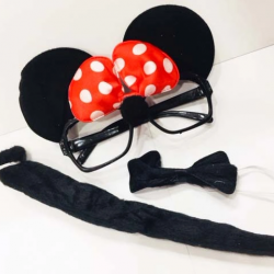 Mey İthalat® Minnie Mouse Gözlüğü Papyonu Kuyruğu Seti