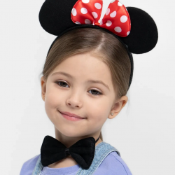 Mey İthalat® Minnie Mouse Kostüm Seti Taç Kuyruk Papyon Gösteri Seti