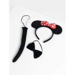 Mey İthalat® Minnie Mouse Kostüm Seti Taç Kuyruk Papyon Gösteri Seti