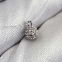 Mey İthalat® Misineli Topcuk Model Gümüş Renk Hayalet Kolye