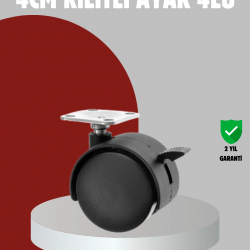 Mey İthalat® Mobilya İçin Kilitli 4 cm Tekerlek Ayak Seti