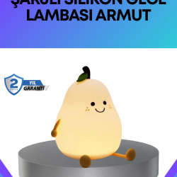 Mey İthalat® Modern Armut Gece Lambası Kablosuz Şarjlı LED Aydınlatma