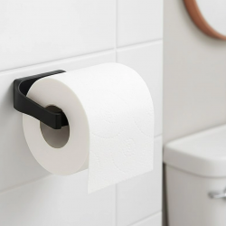 Mey İthalat® Modern Siyah Tuvalet Kağıtlığı Duvar Tipi Minimal Tasarım Peçetelik