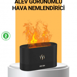 Mey İthalat® Modern Tasarımlı Alev Efektli LED Aromaterapi Hava Nemlendirici