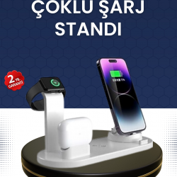 Mey İthalat® Modern Tasarımlı Çok Fonksiyonlu Kablosuz Şarj Standı