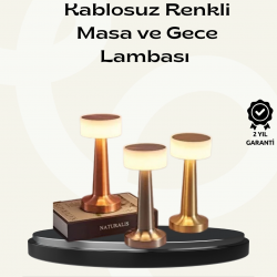 Mey İthalat® Modern USB'li Kablosuz Masa Lambası – Minimalist Tasarım, 3 Farklı Parlaklık