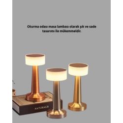 Mey İthalat® Modern USB'li Kablosuz Masa Lambası – Minimalist Tasarım, 3 Farklı Parlaklık