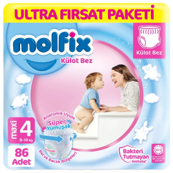 Mey İthalat®   Külot Bez Ultra Fırsat Paketi 4 Beden 9-14 Kg 86 Adet