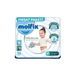 Mey İthalat®   Premium Bebek Bezi Fırsat Paketi 6 Beden 15+ Kg 34 Adet