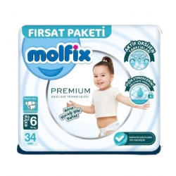 Mey İthalat®   Premium Bebek Bezi Fırsat Paketi 6 Beden 15+ Kg 34 Adet