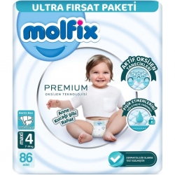 Mey İthalat® Premium Bebek Bezi Ultra Fırsat Paketi 4 Beden 7-14 Kg 86 Adet
