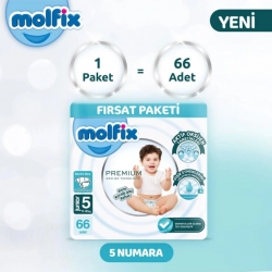 Mey İthalat®   Premium Bebek Bezi Ultra Fırsat Paketi 5 Beden 11-18 Kg 66 Adet
