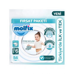 Mey İthalat®   Premium Bebek Bezi Ultra Fırsat Paketi 6 Beden 15+ Kg 54 Adet