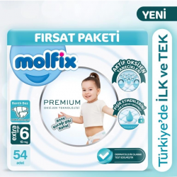 Mey İthalat®   Premium Bebek Bezi Ultra Fırsat Paketi 6 Beden 15+ Kg 54 Adet