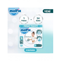 Mey İthalat®   Premium Bebek Bezi Ultra Fırsat Paketi 6 Beden 15+ Kg 54 Adet