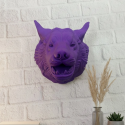 Mey İthalat® Mor Kurt Figürü Duvar Aksesuarı