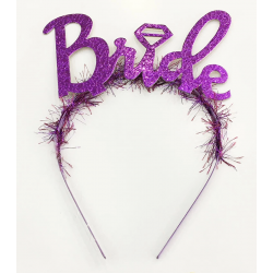 Mey İthalat® Mor Renk Bekarlığa Veda İtalik Yazı Alyanslı Bride Taç