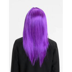 Mey İthalat® Mor Renk Düz Kesim Uzun Parti Peruğu Takma Saç
