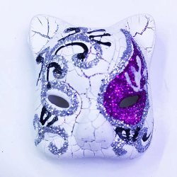 Mey İthalat® Mor Renk İşlemeli Seramik Malzemeden İmal Venedik Kedi Model Magnet