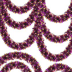 Mey İthalat® Mor Turuncu Renk 4 cm Genişlik Garland Çift Renk Sim Süs 180 cm