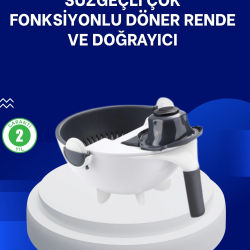 Mey İthalat® Mutfak İçin Pratik 5 Bıçaklı Rende ve Süzgeç Seti