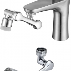 Mey İthalat® Mutfak Musluk Başlığı 1080 Derece Dönebilir Oynar Başlıklı Musluk Aparatı