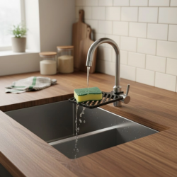 Mey İthalat® Mutfak Musluk Üstü Sünger Tutucu Tezgah Düzenleyici Organizer