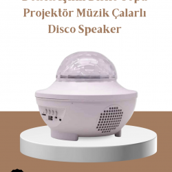 Mey İthalat® Müzik Ritimli Işık Değişimi & Dönen Dalga Efekti – Galaxy Projektör