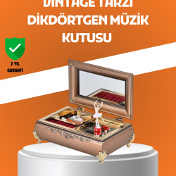 Mey İthalat® Müzikli Balerin Figürlü Takı Kutusu Piyano Desenli Dekoratif