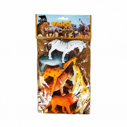 Mey İthalat® 0715 Vahşi Hayvanlar Poşetli 6'lı Hayvan Oyun Seti -