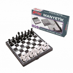 Mey İthalat® 1050170 Manyetik Satranç-Tavla 2si 1 Arada -okey