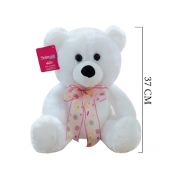 Mey İthalat® 1178B Selay, Oturan Ayı 37 cm Beyaz
