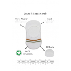 Mey İthalat®   2'Li Penye Babet Silikon Çemberli Çorap 30102 Hardal Beyaz