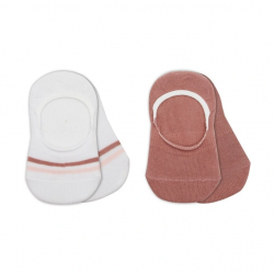 Mey İthalat®   2'Li Penye Babet Silikon Çemberli Çorap 30102 Pudra Beyaz