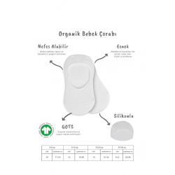 Mey İthalat®   2'Li Penye Babet Silikonlu Basic Çorap 30104 Beyaz Beyaz