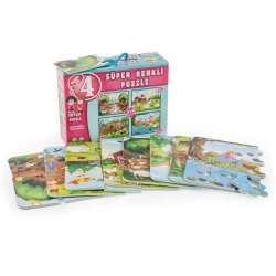 Mey İthalat® 3222 ÇİFTLİK SÜPER RENKLİ PUZZLE 4LÜ