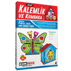 Mey İthalat® 5304 Ahşap Kalemlik ve Kumbara Seti