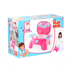 Mey İthalat® 573-BP LITTLE NURSE OYUN TABURESİ DOKTOR SET KIZ(Ürün oyuncaktır)