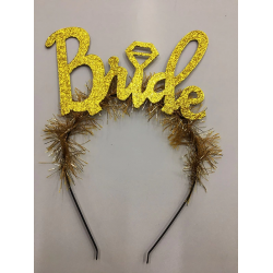 Mey İthalat® Altın Renk Bekarlığa Veda İtalik Yazı Alyanslı Bride Taç